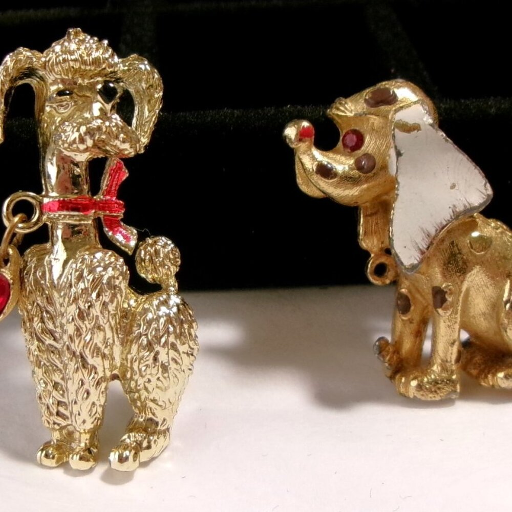 Vintage Goldtone Dog Pins/Brooch**Lot of 2**